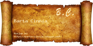Barta Cinnia névjegykártya